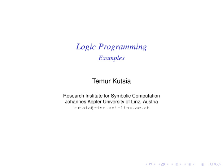 logic programming