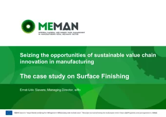 The case study on Surface Finishing  Ernst-Udo Sievers, Managing Director, eiffo  Surface Finishing