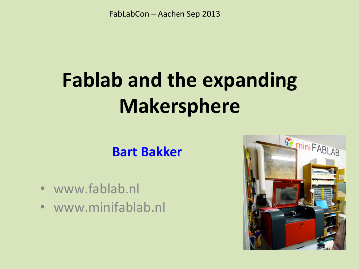 fablab and the expanding makersphere