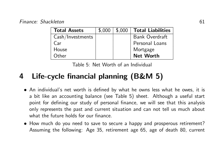 4 life cycle fi nancial planning b m 5