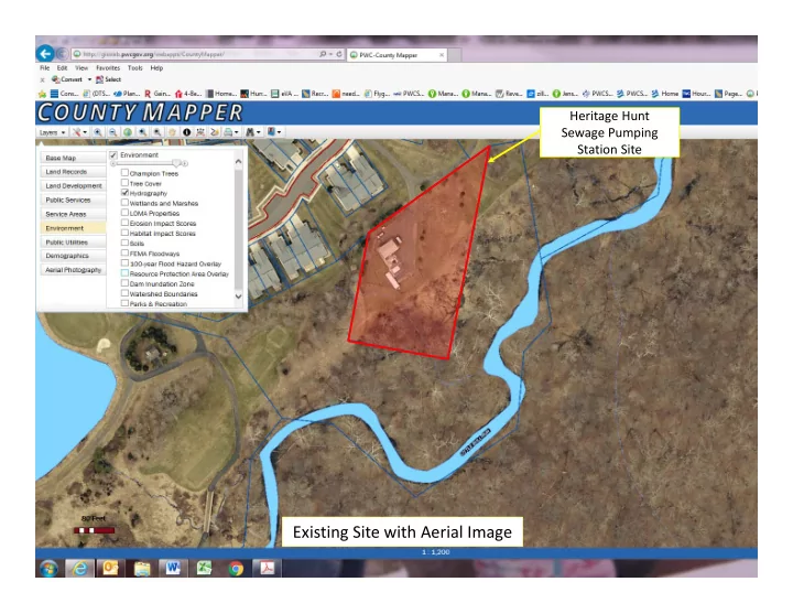 existing site with aerial image
