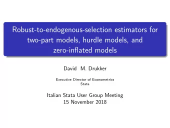 Robust-to-endogenous-selection estimators for  two-part models, hurdle models, and  zero-inflated