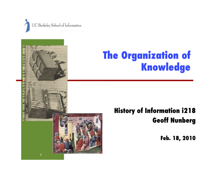 the organization of knowledge