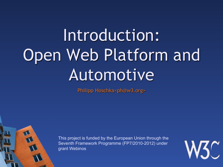 introduction open web platform and automotive