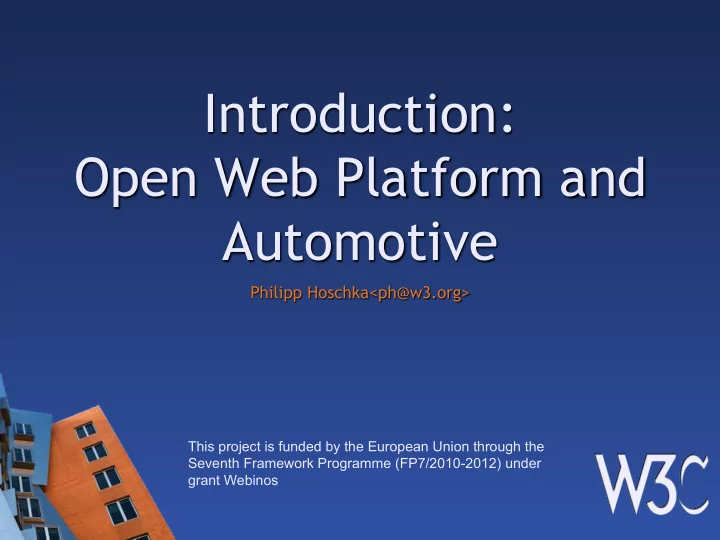 introduction open web platform and automotive