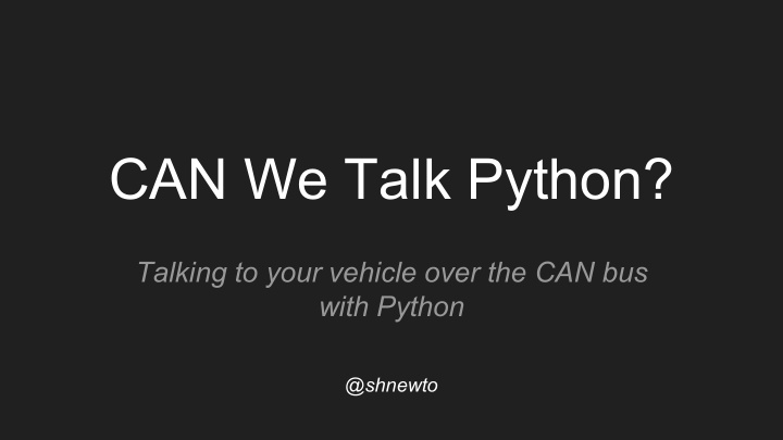can we talk python