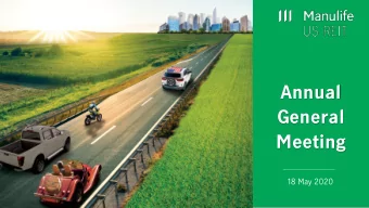 Meeting  18 May 2020  1  Important Notice This presentation shall be read in conjunction with