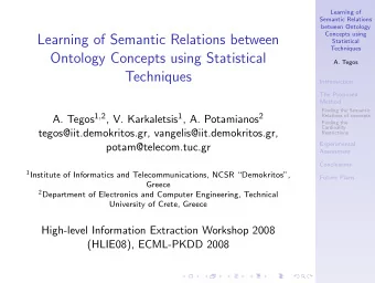 Learning of Semantic Relations between  Statistical  Techniques  Ontology Concepts using