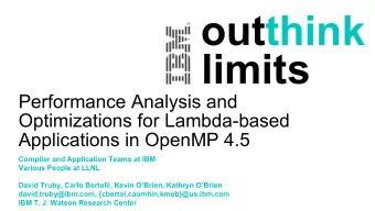 outthink  limits  Performance Analysis and  Optimizations for Lambda-based  Applications in OpenMP