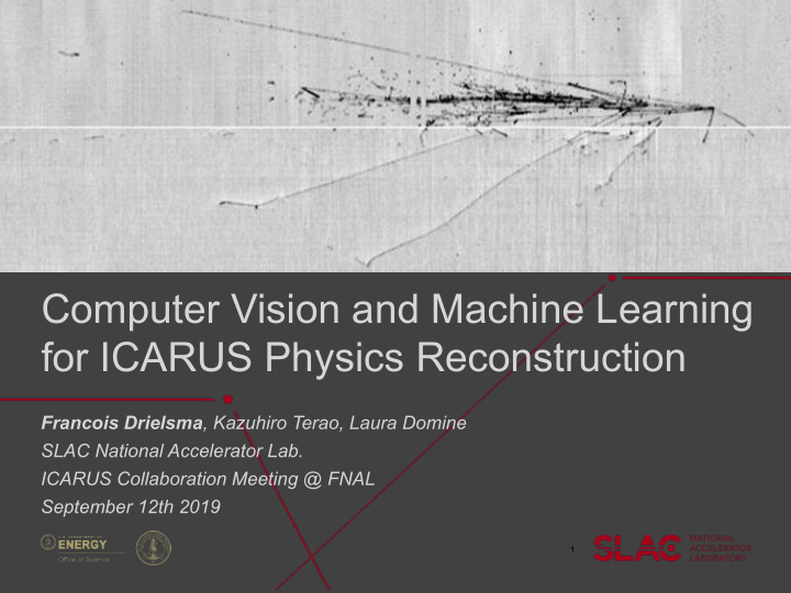 computer vision and machine learning for icarus physics