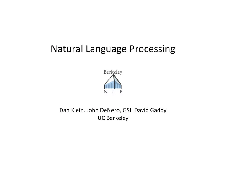 natural language processing