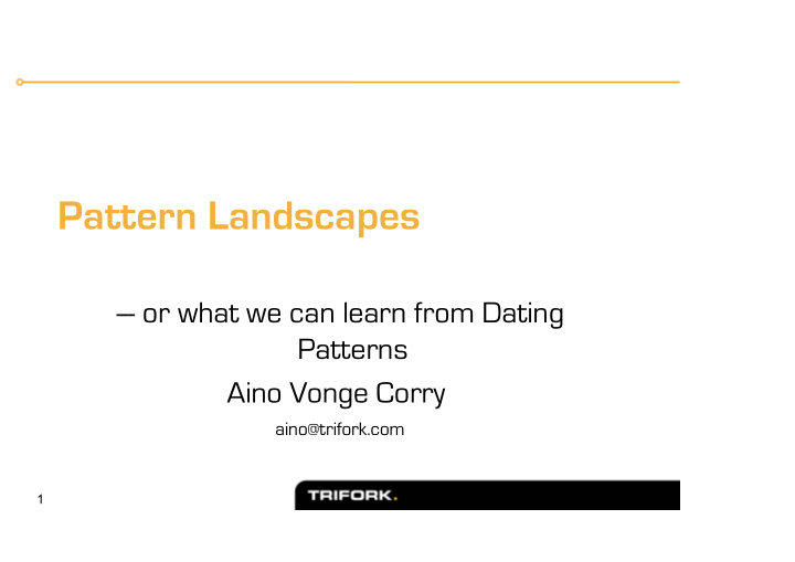 pattern landscapes