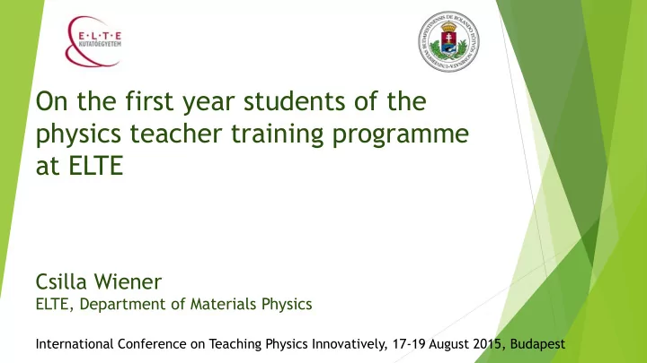 on the first year students of the