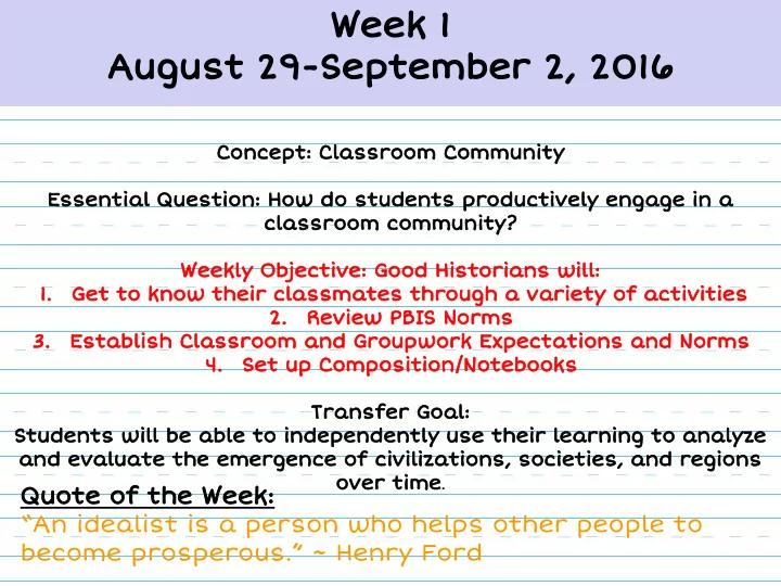 week 1 august 29 september 2 2016