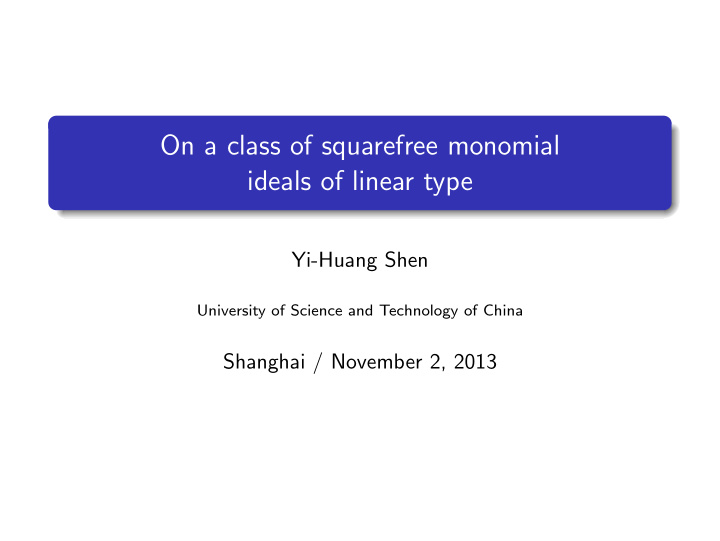on a class of squarefree monomial ideals of linear type