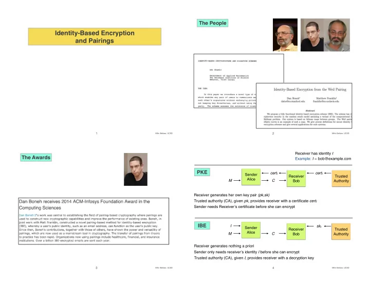 identity based encryption and pairings