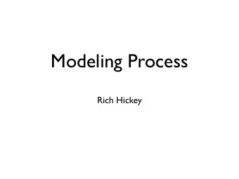 Modeling Process  Rich Hickey  Which are more  fundamental?  Messages, classes, encapsulation,