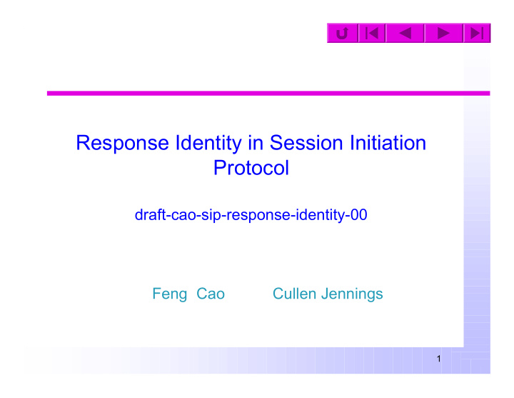 response identity in session initiation protocol