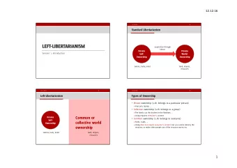 LEFT-LIBERTARIANISM  acquisition through  labour  Private  Private  Session 1: Introduction  Self-