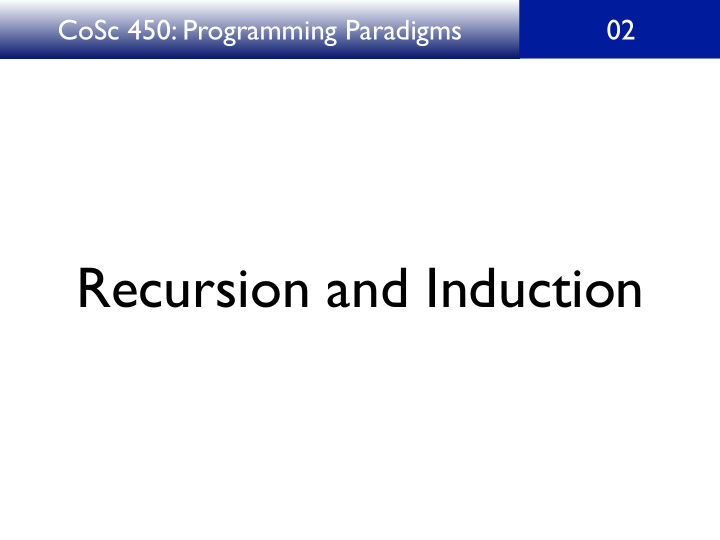 recursion and induction