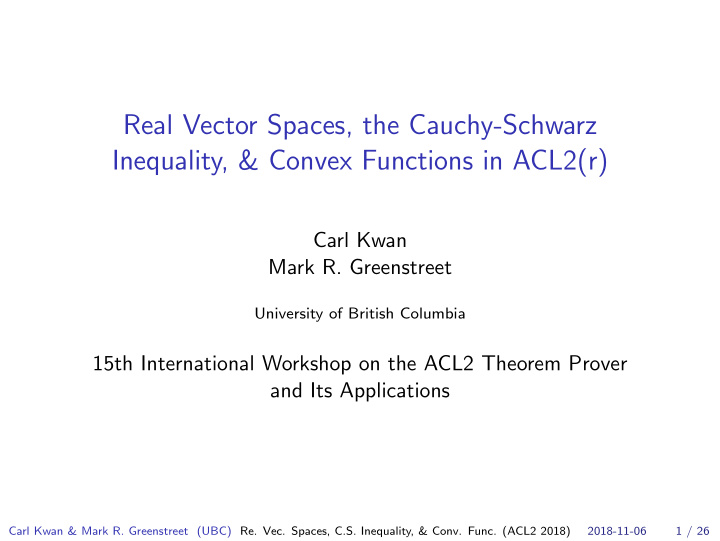 real vector spaces the cauchy schwarz inequality convex