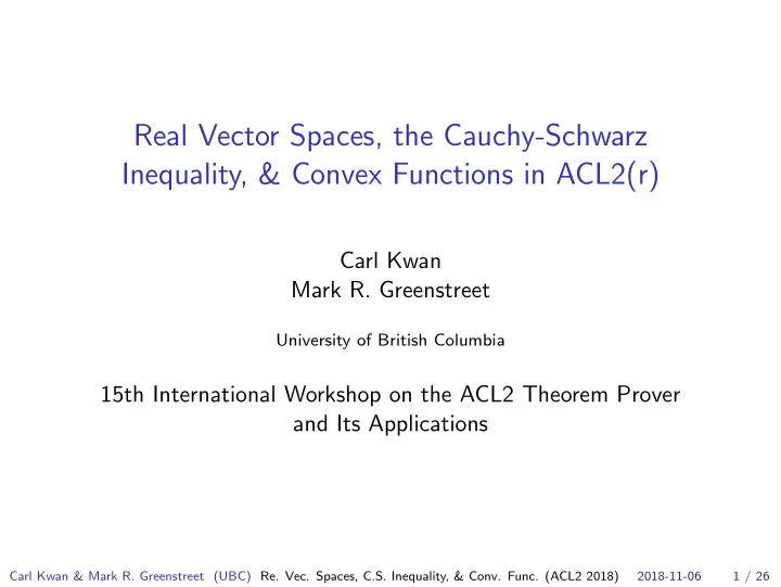real vector spaces the cauchy schwarz inequality convex