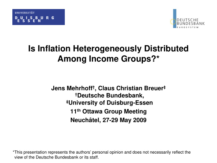 is inflation heterogeneously distributed among income