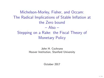 Michelson-Morley, Fisher, and Occam:  The Radical Implications of Stable Inflation at  the Zero