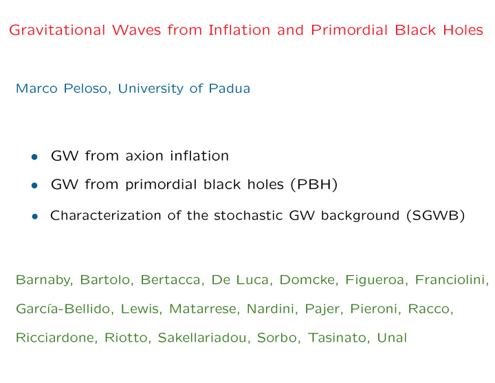 gravitational waves from inflation and primordial black
