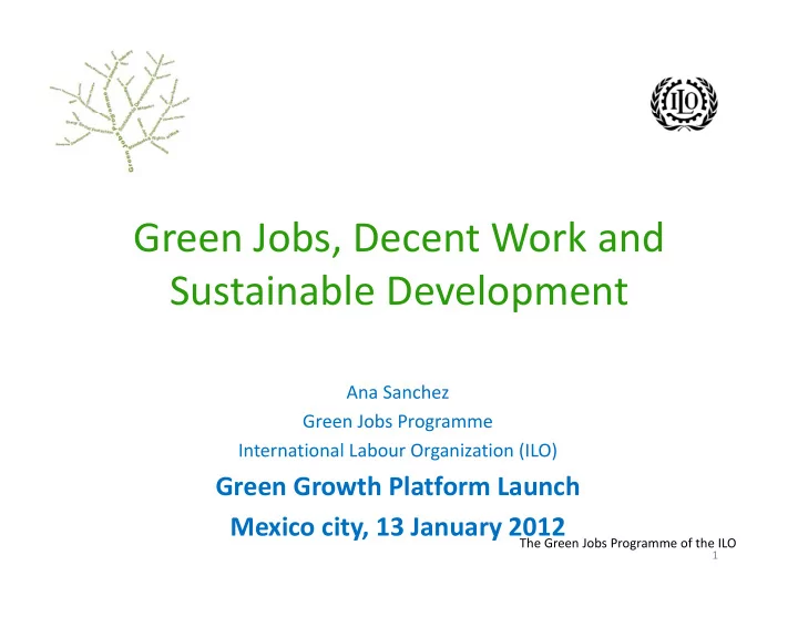 green jobs decent work and sustainable development