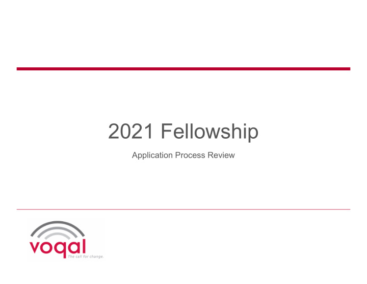 2021 fellowship