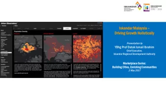 Isk  skandar  andar Malaysia sia   Dri  riving  ng Grow  owth  th Holistica  tically