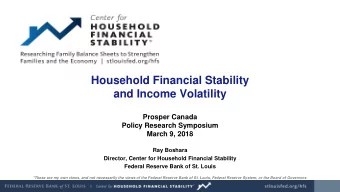 and Income Volatility  Prosper Canada  Policy Research Symposium  March 9, 2018  Ray Boshara