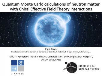 Quantum Monte Ca  Carlo calculations  s of neutron ma  matter  er  wi  with Ch  Chiral E  Effective