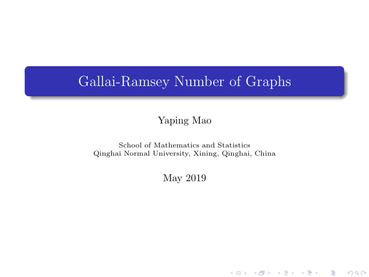 gallai ramsey number of graphs