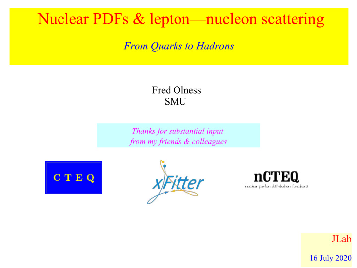 nuclear pdfs lepton nucleon scattering
