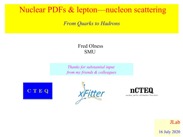nuclear pdfs lepton nucleon scattering