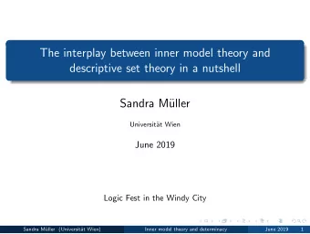 The interplay between inner model theory and  descriptive set theory in a nutshell  Sandra M