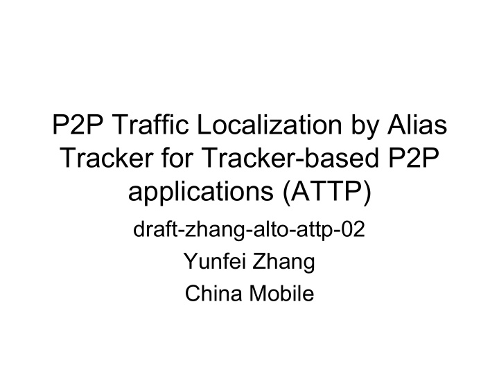 p2p traffic localization by alias tracker for tracker