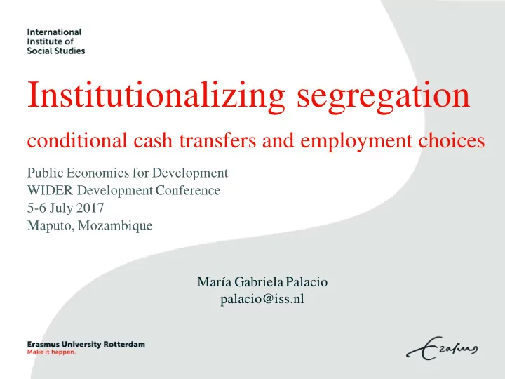 institutionalizing segregation