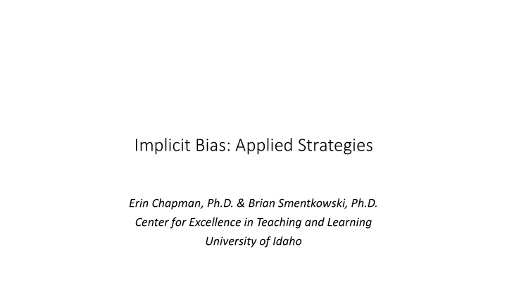 implicit bias applied strategies