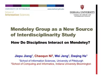 Mendeley Group as a New Source  of Interdisciplinarity Study  How Do Disciplines Interact on