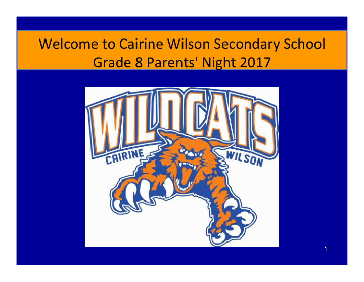welcome to cairine wilson secondary school grade 8