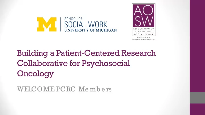 building a patient centered research collaborative for