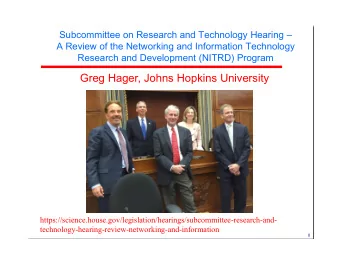 Greg Hager, Johns Hopkins University