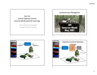 Autonomous Navigation  CSE 571  Inverse Optimal Control  (Inverse Reinforcement Learning)  Many