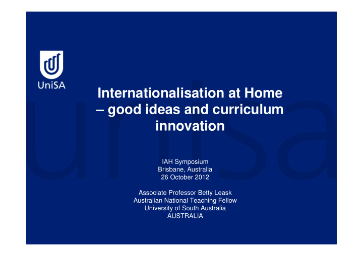 internationalisation at home good ideas and curriculum