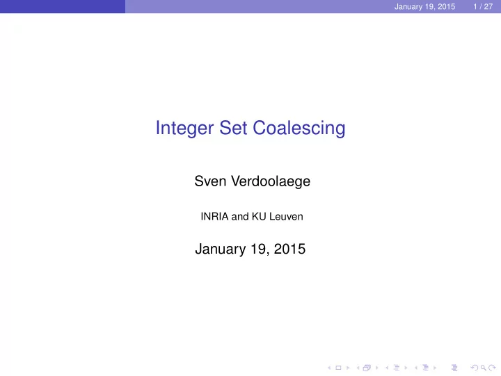 integer set coalescing