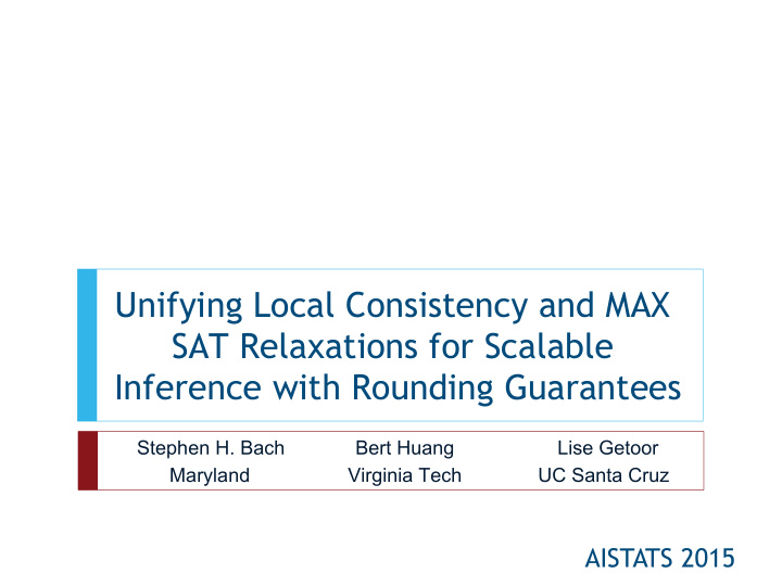 unifying local consistency and max sat relaxations for