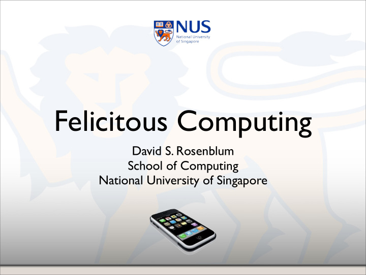 felicitous computing